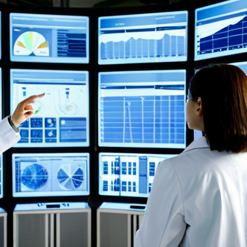 A team of diverse professional scientists and engineers, fully clothed in lab coats over professional wear, analyzing complex data on large interactive screens in a sleek, futuristic climate engineering research facility. The environment features advanced direct air capture (DAC) and bioenergy with carbon capture and storage (BECCS) machinery in the background, with gentle light filtering in. The atmosphere conveys focused innovation and the pursuit of technological solutions. Perfect anatomy, correct proportions, natural pose, well-formed hands, proper finger count, natural body proportions, professional photography, high quality, realistic, safe for work, appropriate content, modest clothing, family-friendly.