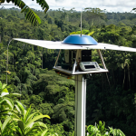 Monitoring Station**

"A high-tech climate monitoring station in the Amazon rainforest, surrounded by lush greenery, monitoring atmospheric composition. Various sensors, drones, and scientific instruments are visible. Sunlight filters through the canopy. Focus on technology intertwined with nature, highlighting the need for constant data collection. Safe for work, appropriate content, fully clothed scientists working, professional environment, perfect anatomy, natural proportions, professional photography, high quality."

**