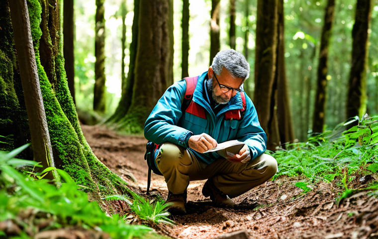 **
"A professional environmental scientist, fully clothed in appropriate field attire (khaki pants, hiking boots, and a light jacket), examining a soil sample in a lush, green forest in Sintra, Portugal. Sunlight filters through the trees. Safe for work, appropriate content, perfect anatomy, natural pose, high quality photography, professional setting, modest attire."
**