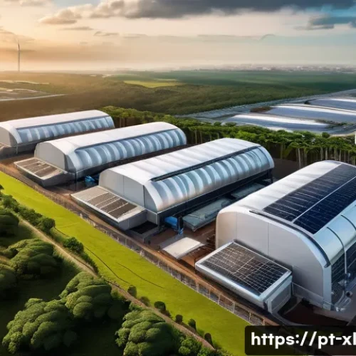 Home 29 기후 엔지니어링의 경제적 수익성과 윤리 - A futuristic large-scale carbon capture facility situated on the outskirts of a bustling Brazilian c...